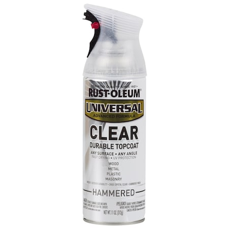Rust-Oleum Spray Paint, Hammered Clear, Clear Hammered, Solvent, 11 oz 302153